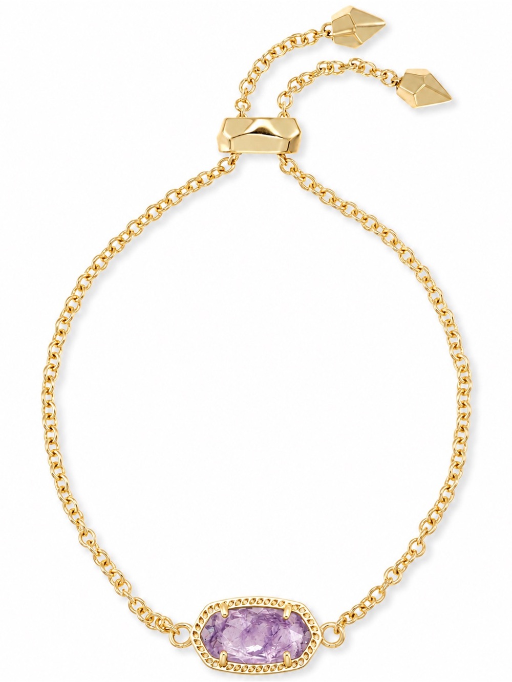 Kendra Scott Elaina Gold Adjustable Chain Bracelet in Amethyst